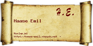Haase Emil névjegykártya